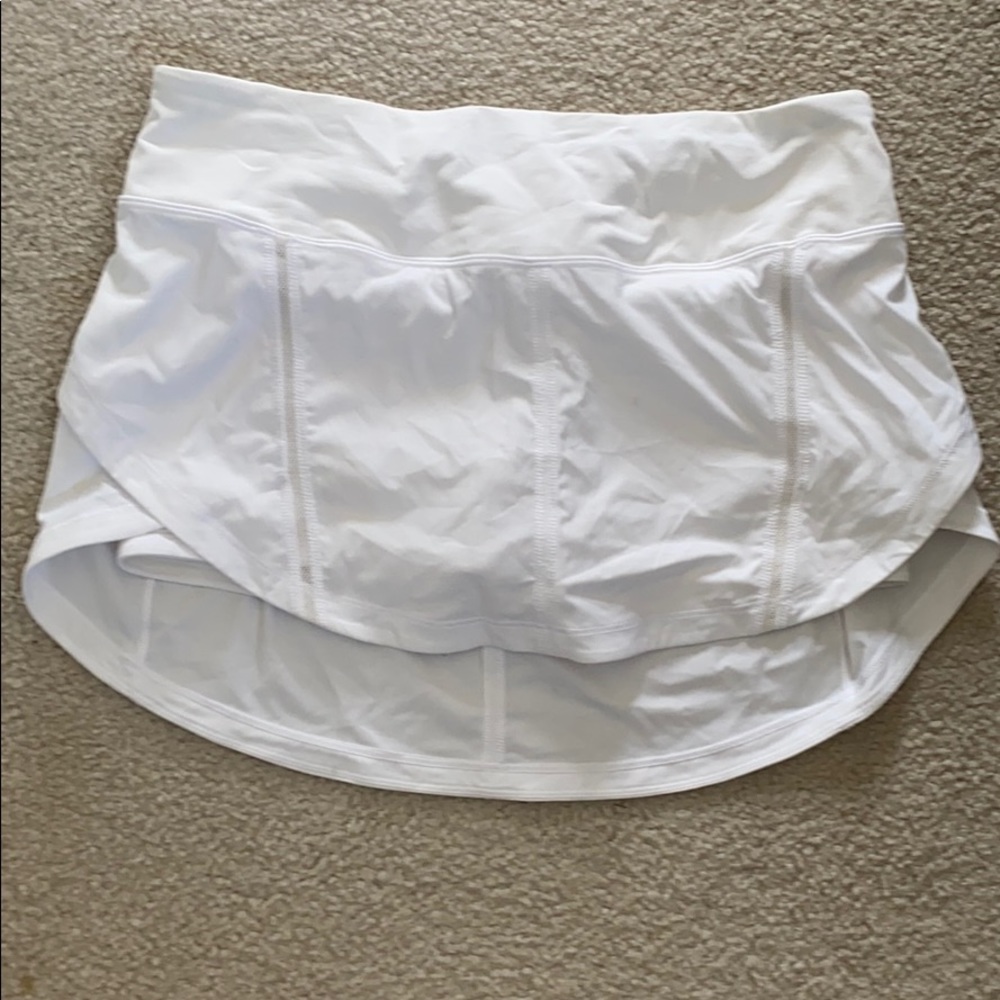 White Lululemon skirt with built-in shorts
